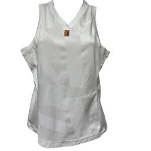 Nike Dri Fit Slam Court Women’s Tank Top Size Medium Tennis White Racerback
